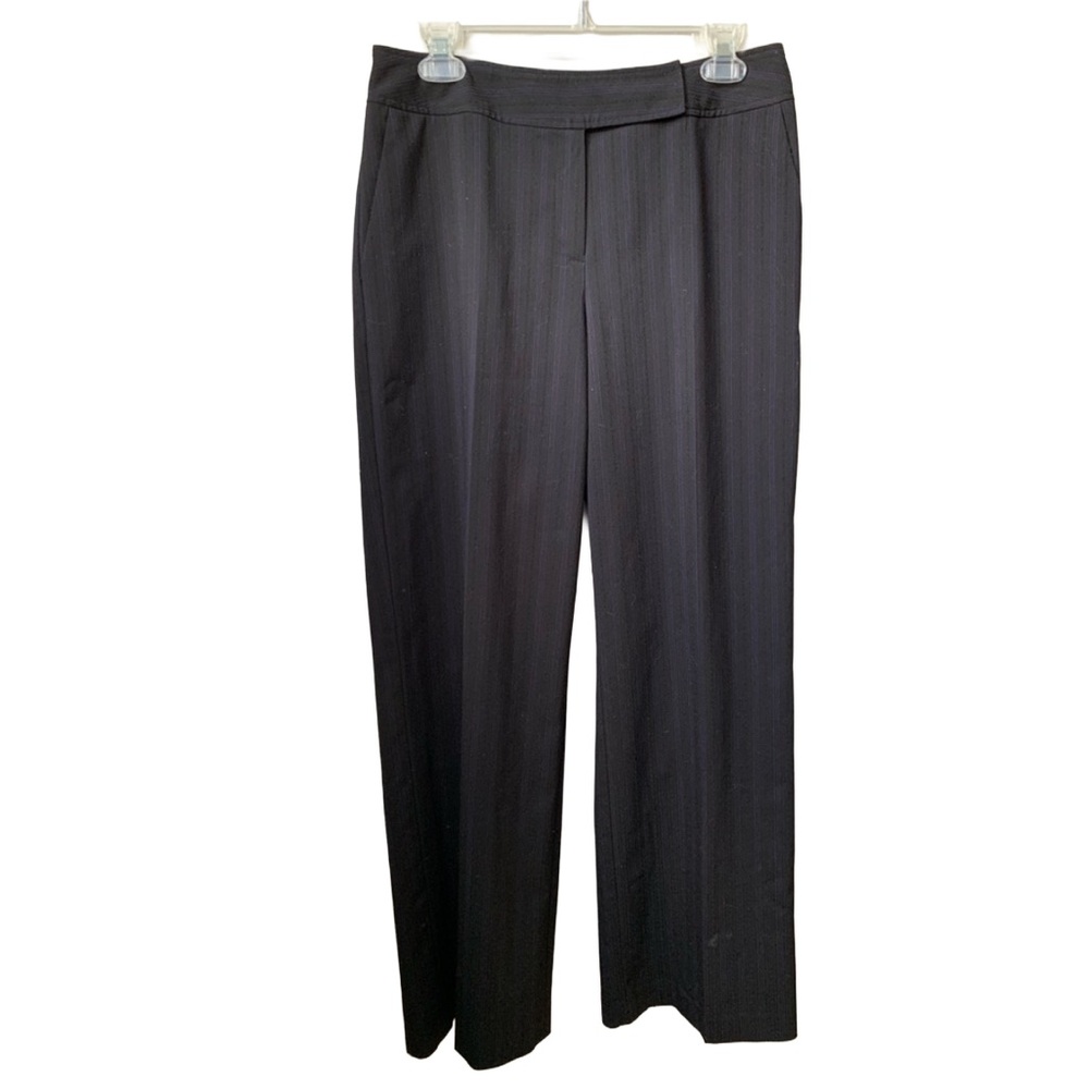 BANDOLINO Women’s Black Red Blue Micro Stripe Unlined Trousers